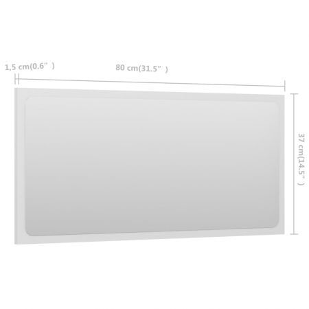 Bathroom Mirror White 80x1.5x37 cm Chipboard