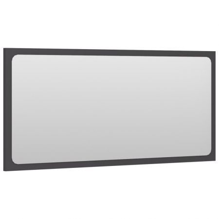 Bathroom Mirror Grey 80x1.5x37 cm Chipboard