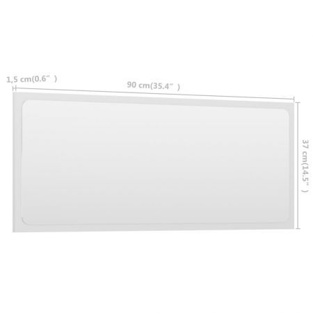 Bathroom Mirror White 90x1.5x37 cm Chipboard