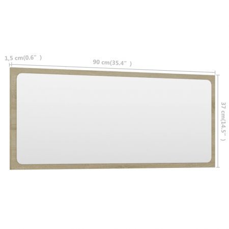 Bathroom Mirror Sonoma Oak 90x1.5x37 cm Chipboard