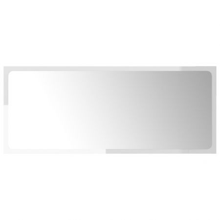 Bathroom Mirror High Gloss White 90x1.5x37 cm Chipboard