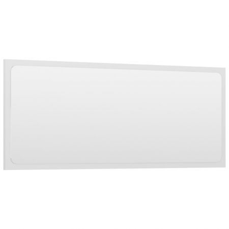 Bathroom Mirror High Gloss White 90x1.5x37 cm Chipboard