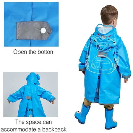 Kids Rain Wear,3D Cartoon Children Toddler Raincoat Jacket Poncho for Boy Girl