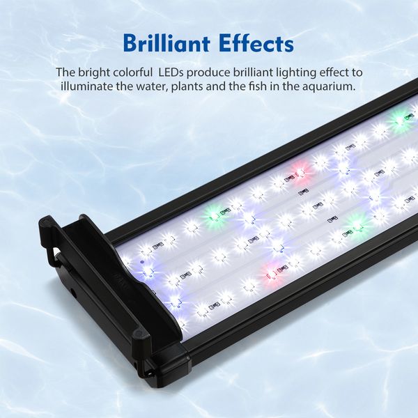 Colourful Aquarium LED Light Fish Tank Lighting Fixture for 95-115cm Fish Tank Aluminium Shell