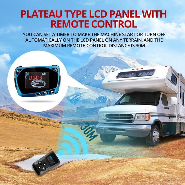 Diesel Air Heater 12V 8KW All-in-One Parking Car Truck Caravan LCD Remote Black and Orange