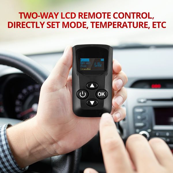 12V 8kW Diesel Air Heater Portable Parking Heater Remote Control LCD Panel Black & Red