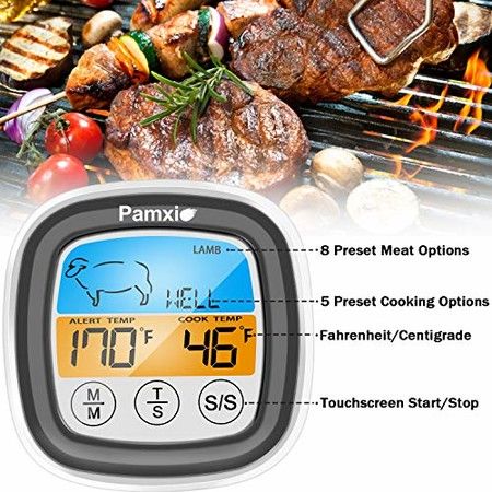 Digital Food Thermometer with Large Backlight LCD Touchscreen