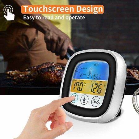 Digital Food Thermometer with Large Backlight LCD Touchscreen