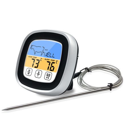 Digital Food Thermometer with Large Backlight LCD Touchscreen