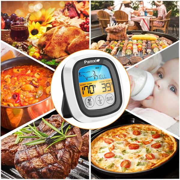 Digital Food Thermometer with Large Backlight LCD Touchscreen