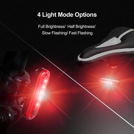 2 Pack USB Rechargeable LED Bike Tail Light