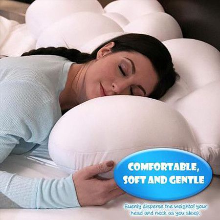 Egg Shaped Sleep Pillows All-Round Clouds Pillow  Memory Foam Cervical Massage Col.White