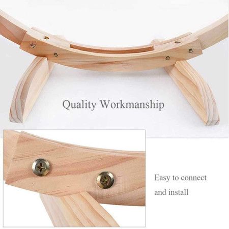 Cat hammock bed, soft plush bed chair with stand, wooden robust pet bed for small animals, easy to assemble, soft warm comfortable pet hammock.