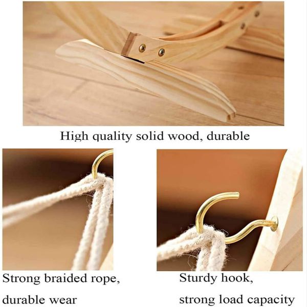 Cat hammock bed, soft plush bed chair with stand, wooden robust pet bed for small animals, easy to assemble, soft warm comfortable pet hammock.