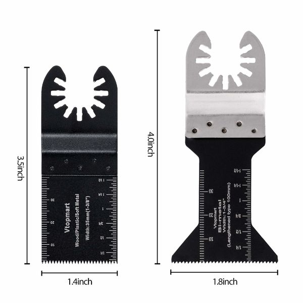 15 Wood Metal Oscillating Multitool Quick Release Saw Blades Compatible with Fein Multimaster Bosch Makita Milwaukee Ryobi Porter Cable Black & Decker Craftsman Ridgid