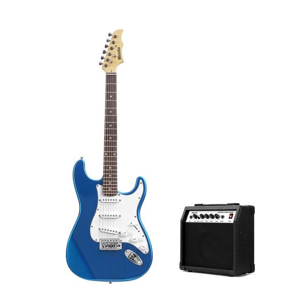 Melodic Stratocaster SSS Electric Guitar with 15W Amplifier Imperial Blue