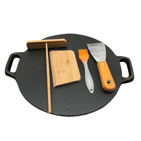 Cast Iron Induction Crepes Pan Baking Cookie Pancake Pizza Bakeware