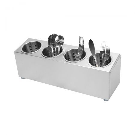 18/10 Stainless Steel Commercial Conical Utensils Cutlery Holder with 4 Holes