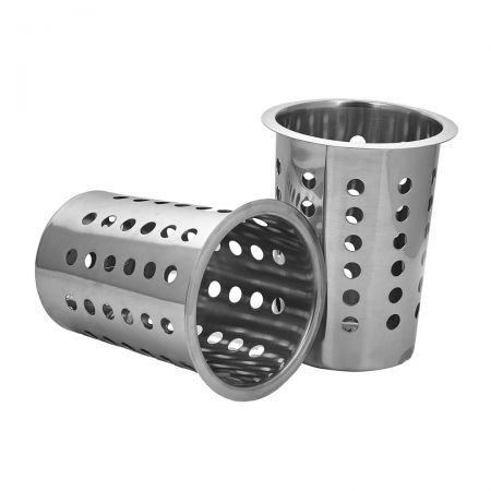 18/10 Stainless Steel Commercial Conical Utensils Cutlery Holder with 4 Holes