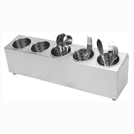 18/10 Stainless Steel Commercial Conical Utensils Cutlery Holder with 5 Holes