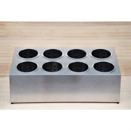 18/10 Stainless Steel Commercial Conical Utensils Cutlery Holder with 8 Holes