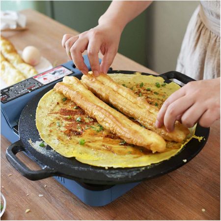 Electric Smart Induction Cooktop and 34cm Cast Iron Induction Crepe Pan Baking Cookware