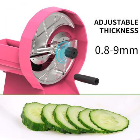 Commercial Manual Vegetable Fruit Slicer Kitchen Cutter Machine Pink