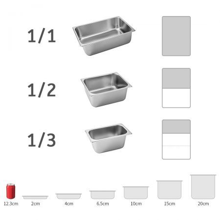 4X Gastronorm GN Pan Full Size 1/1 GN Pan 10cm Deep Stainless Steel Tray With Lid