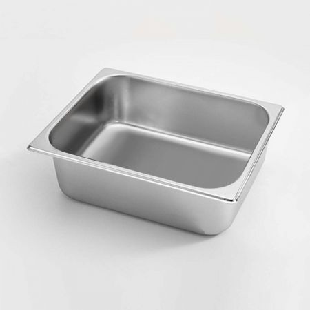 2X Gastronorm GN Pan Full Size 1/2 GN Pan 10cm Deep Stainless Steel Tray With Lid