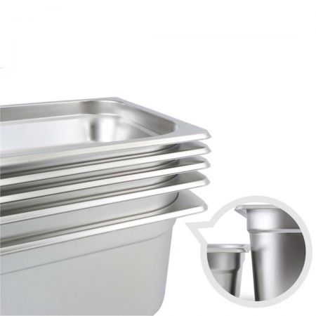 4X Gastronorm GN Pan Full Size 1/2 GN Pan 10cm Deep Stainless Steel Tray With Lid