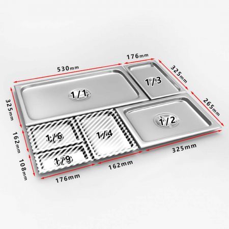 12X Gastronorm GN Pan Lid Full Size 1/2 Stainless Steel Tray Top Cover