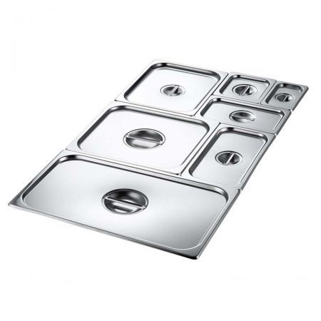 2X Gastronorm GN Pan Lid Full Size 1/2 Stainless Steel Tray Top Cover