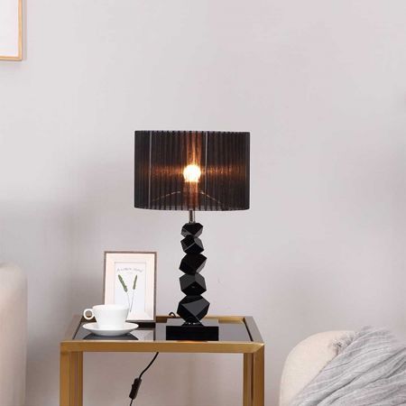 55cm Black Table Lamp with Dark Shade LED Desk Lamp