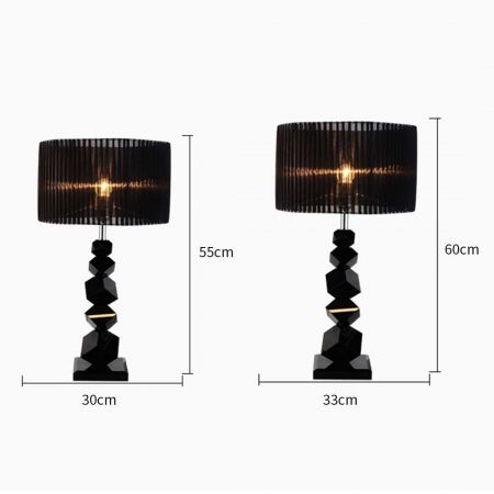 60cm Black Table Lamp with Dark Shade LED Desk Lamp