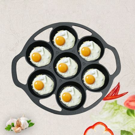 32cm Cast Iron Takoyaki Fry Pan Octopus Balls Maker 7 Hole Cavities Grill Mold