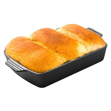 33cm Cast Iron Rectangle Bread Cake Baking Dish Lasagna Roasting Pan