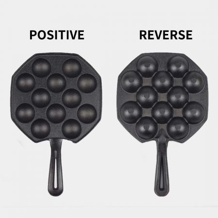 2X 18CM Cast Iron Takoyaki Fry Pan Octopus Balls Maker 12 Hole Cavities Grill Mold