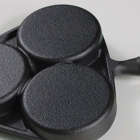 2X 3 Mold Cast Iron Breakfast Fried Egg Pancake Omelette Fry Pan