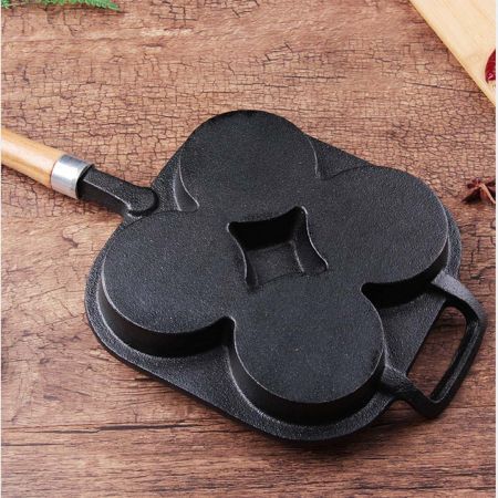 2X 4 Mold Cast Iron Breakfast Fried Egg Pancake Omelette Fry Pan