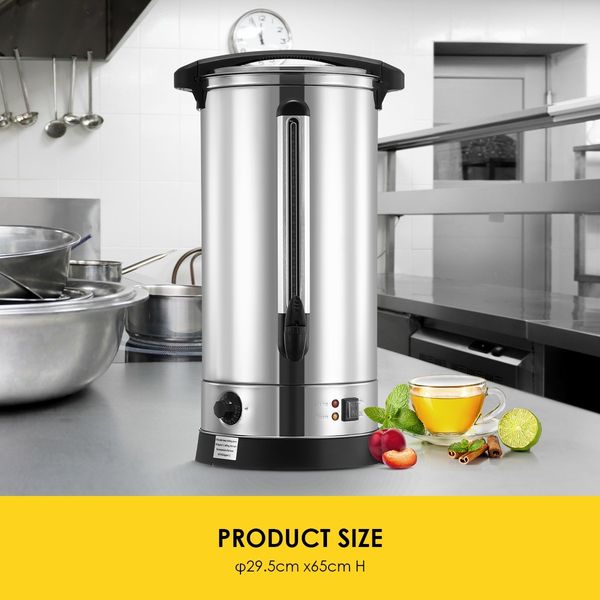 Maxkon 28L Stainless Steel Hot Water Urn 2500W Electric Hot Beverage Dispenser with Boil Dry Protection