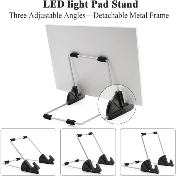 A4 LED Light Pad for Diamond Painting, USB Powered Light Board Kit, Adjustable Brightness with Detachable Stand and Clips