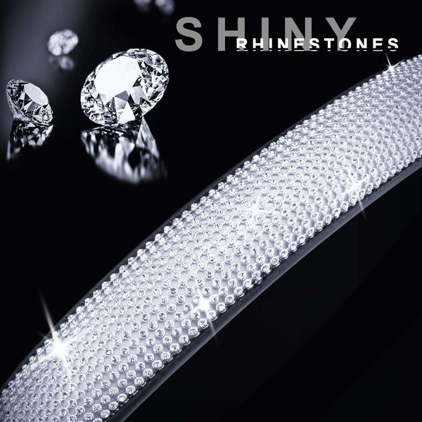 Luxurious Diamond Rhinestone Bling Leather Car Steering Wheel Cover-Universal fit 15"/38cm