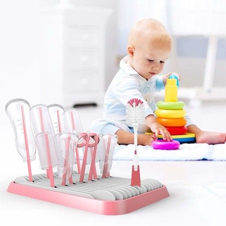 Baby Bottle Drying Rack with Tray