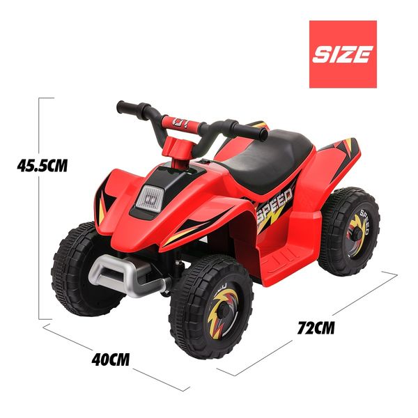 Kids Ride On Toy 6V Electric ATV Quad Rechargeable Battery Red