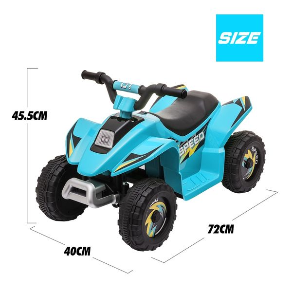 Kids Ride On Toy 6V Electric ATV Quad Rechargeable Battery Blue