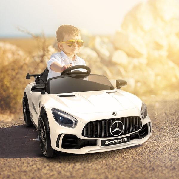 Mercedes-Benz Licensed Children Kids Electric Cars Ride on Toy 2.4G R/C Remote Control Age 3+ White