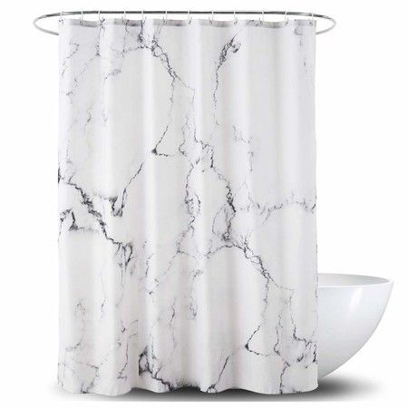 180x180cm Marble Bathroom Shower Curtain Water Proof,Reinforced Metal Grommets