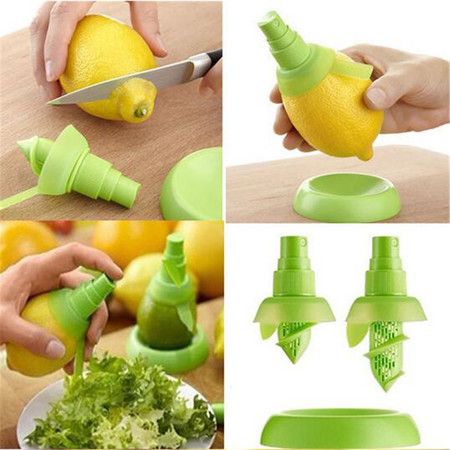 Lemon Juice Sprayer, 2Pcs Manual Orange Juice Citrus Spray Green Citrus Sprayer Set, Lemon Squeezer for Salads Seafood Vegeta