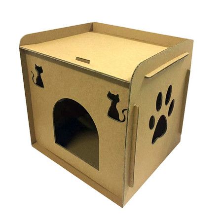 Corrugated Cardboard Cat Pet Scratcher Reversible Panels house Bed