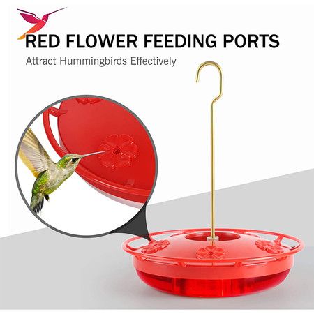 Hummingbird Feeders for Outdoors with 5 Feeder Ports (16 Ounce)